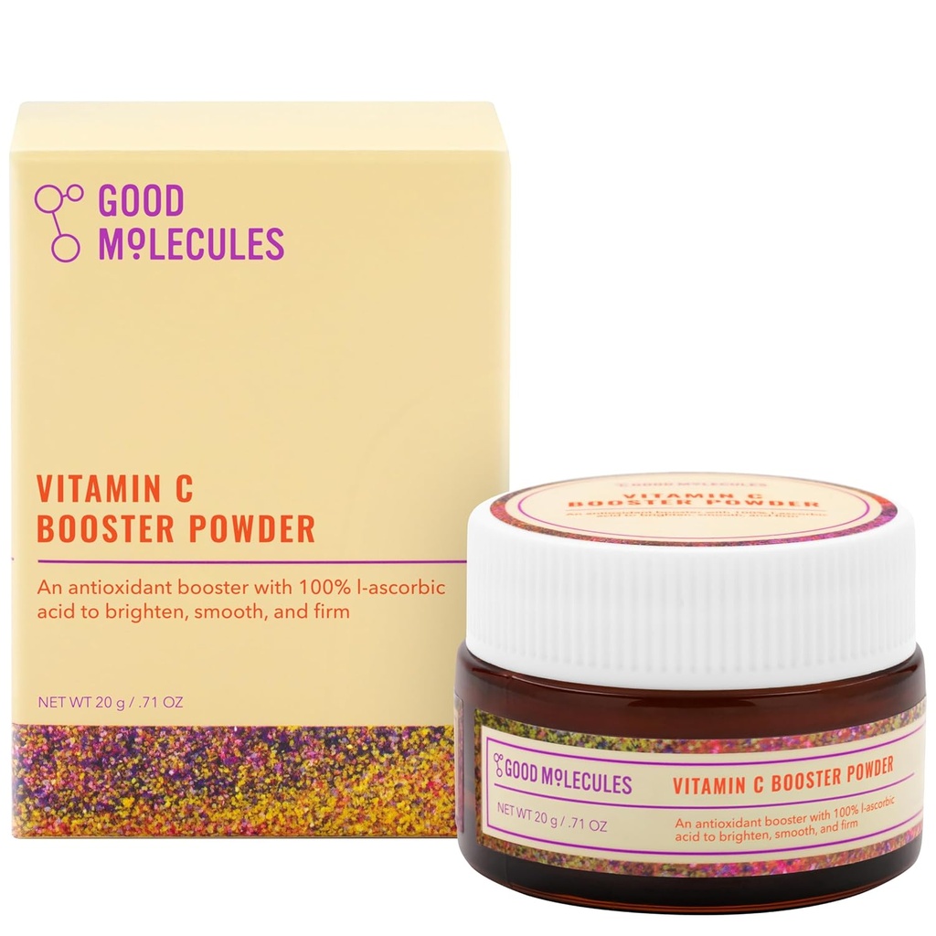 Polvere di Booster di vitamina C di buone molecole - 100% L-acido ascorbico per la produzione di collagene - Booster di siero di faccia in polvere di vitamina C per l'invecchiamento, la cura della pelle