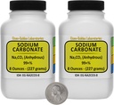 Carbonato di sodio [CNa2O3] 99+% polvere di grado ACS 1 Lb in due bottiglie di spazio-saver