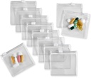 Borse a cerniera - 12 Pcs, Blocco scorrevole Mini Borse in plastica trasparente, BPA-Free per pillole Vitamine, Integratori, Farmaci, Gioielli, Artigianato, Piccoli Oggetti - Auto-Sealing, riutilizzabile, Travel-Friendly
