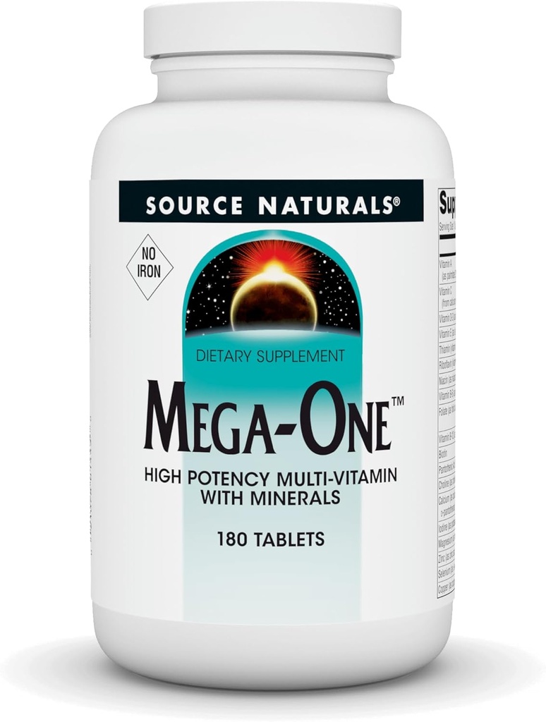 Fonte Naturals Mega-One Muti-Vitamin con minerali, No Iron - 180 compresse