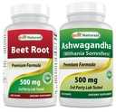 Polvere di radice di barbabietola 500 Mg & Ashwagandha estratto 500 Mg