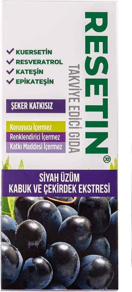 DEMMEX RESETIN pelle nera di uva ed estratto liquido di semi, concentrato di polifenolo di uva, 47 mg/ml Polifenoli totali - 682X Più del vino rosso, Resveratrolo, Quercetina, Catechins, 250ml - 8.45 Fl Oz (1)