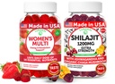 Lunakai USA Made Womens Multivitamin & Shilajit Gummies Bundle – Energy, Immune & Vitality Support – Naturally Flavored – 60 Gummies Non OGM