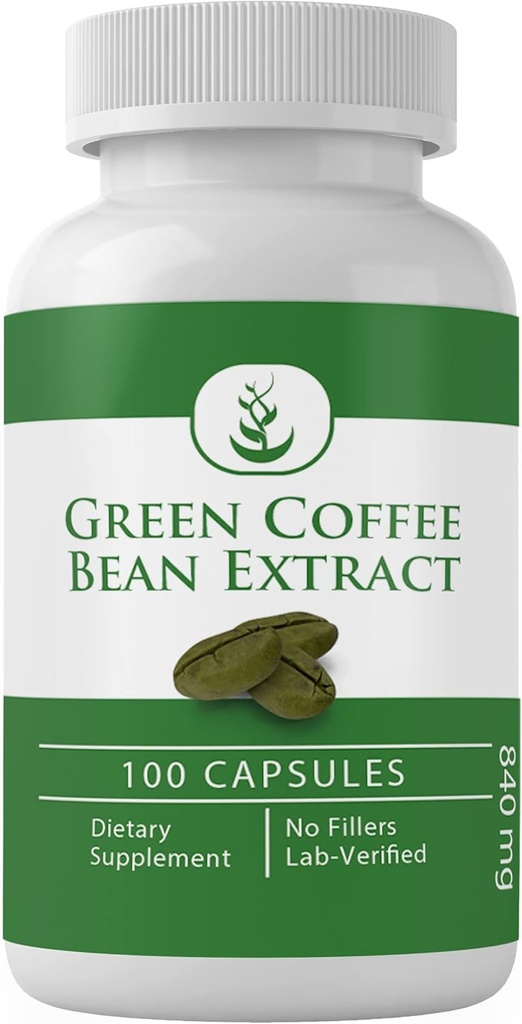 PURE ORIGINAL INGREDIENTI Estratto di chicco di caffè verde, (100 capsule) Sempre puro, Nessun Additivo o Filler, verificato il laboratorio