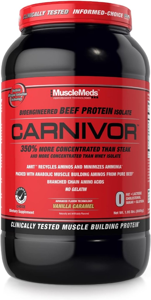 MuscoloMeds Carnivor, marrone chiaro, Vanilla Caramel, 1.95 Pound (Pack di 1)