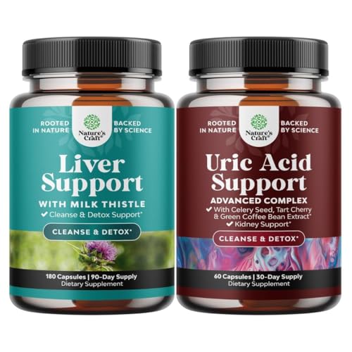 Bundle of Liver Cleanse Detox & Repair - Milk Thistle Dandelion Root Choline Beetroot & Artichoke Extract & Green Coffee Bean estrarre per Uric Acid Cleanse & Detox - Turmeric Tart Cherry & Celery Seed