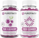 PUREFINITY Fibra + Elderberry Gummies Bundle (Inulina FOS Prebiotici Fibra Gummies + Doppia resistenza Gummie di sambuco con zinco e vitamina C)