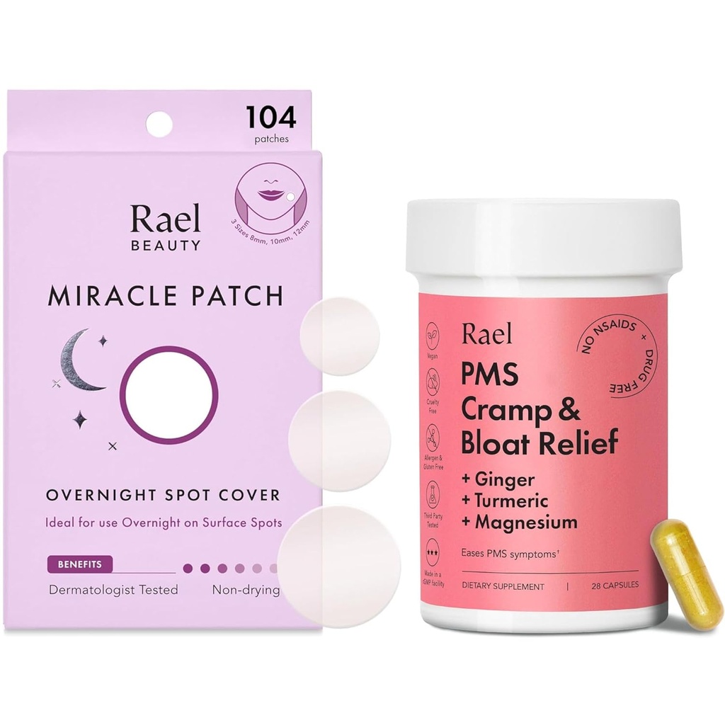 Rael Bundle - Pernottamento Spot Copripiumini (104 Conte) & PMS Supplemento per le donne (28 capsule)