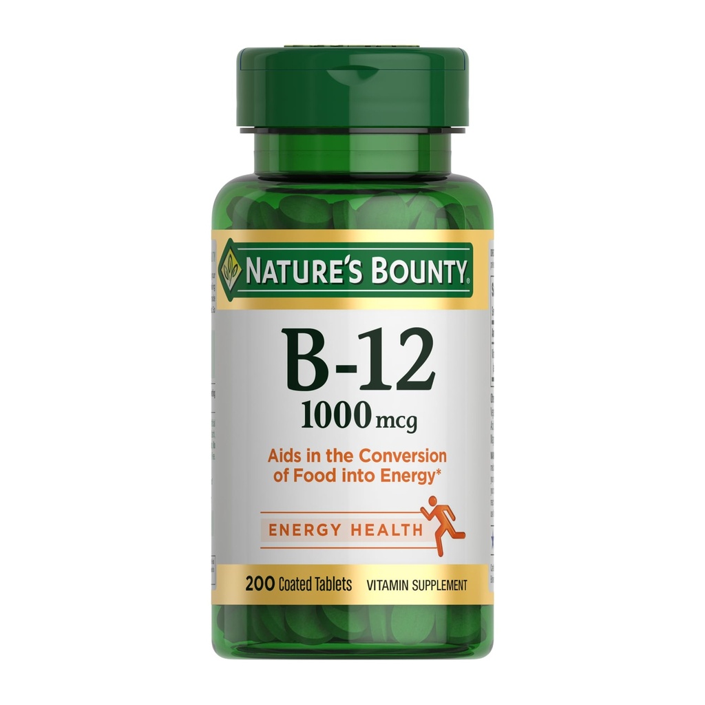 Vitamina di Bounty della natura B12 1000 mcg Integratori, Supporta il metabolismo energetico, 200 Ct