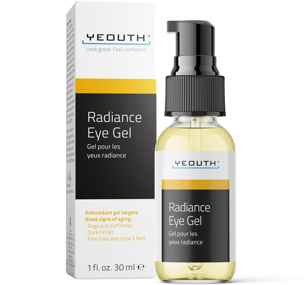 YEOUTH Under Eye Gel con acido ialuronico, obiettivi di cura della pelle L'apparizione di puffiness, Dark Circles & Under Eye Bags, Rivitalizzante idratante Skincare 1oz