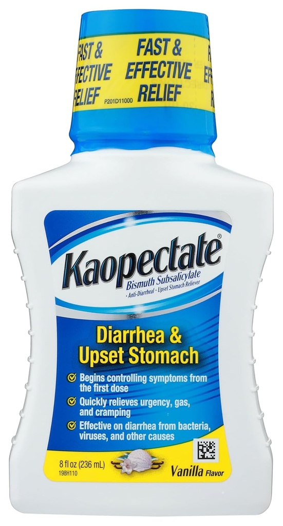 Kaopectate Multi-Symptom Relief per Diarrhea Upset Stomach in Vanilla, 8 Fl Oz