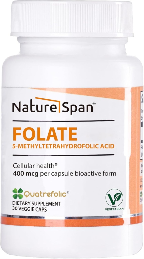 6S-5-metiltetraidrofolico acido-400 mcg,Promote Protein Production, Red Blood Cell Production e Prevenire malformazioni fetali,30 Caps