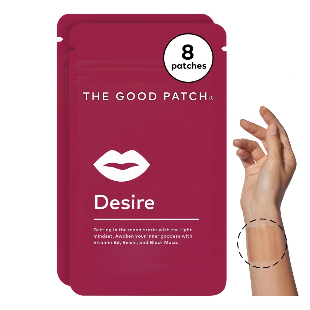Il Buon Patch Desire Benessere sessuale Patches, Entra nel Mood, Naturale con Vitamina B6, Reishi, Nero Maca, Pianta Powered Wearable Wellness, Botanico e Vitamina (8 Total Patches)