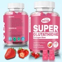 Super glutathione Collagen Glow Gummies,Glutathione Skin Care - Skin Brightening - Gummies Collagen - Antiinvecchiamento L-Glutathione - Marine Collagen & Vitamins