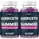 Primetime Sport Quercetin + Zinc + Vitamina C 1000mg Gummies Integratori con Elderberry, Vitamina Flavonoide per Bambini Adulti Immunità, Supporto Immune Gummy Booster Vegan (2 Pack) 60 Conte (Pack of 2)