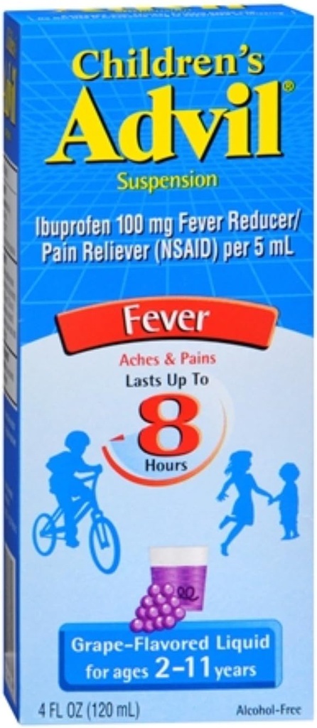 Sospensione per bambini Advil, Uva 4 oz (Pacchetto di 6)