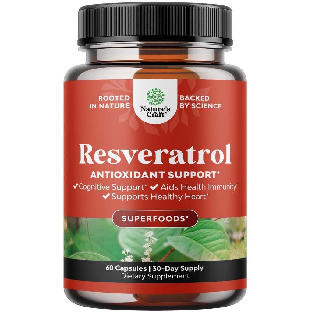 Integratore di resveratrolo trans giovanile - Capsule di resveratrolo con attivatore AMPK per la salute cellulare e la vitalità - Attivatore metabolico AMPK per il Metabolismo Boost & Efficienza cellulare - 60 Count