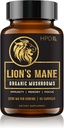 HPD Rx Lion’s Mane Mushroom Extract Capsule Natural Nootropic, Supporta memoria e messa a fuoco, Booster immunità - Potent Mushroom Supplement | 2250 mg, 90 capsule, Confezione da 1