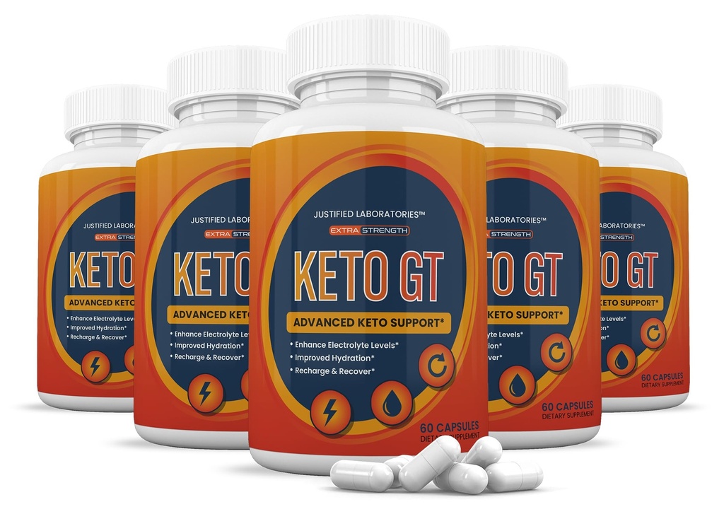 (5 Pack) Keto GT Keto Pills 1275MG Nuova e migliore formula contiene Aceto di sidro di mele Extra Vergine di olio d'oliva Polvere di tè verde 300 capsule