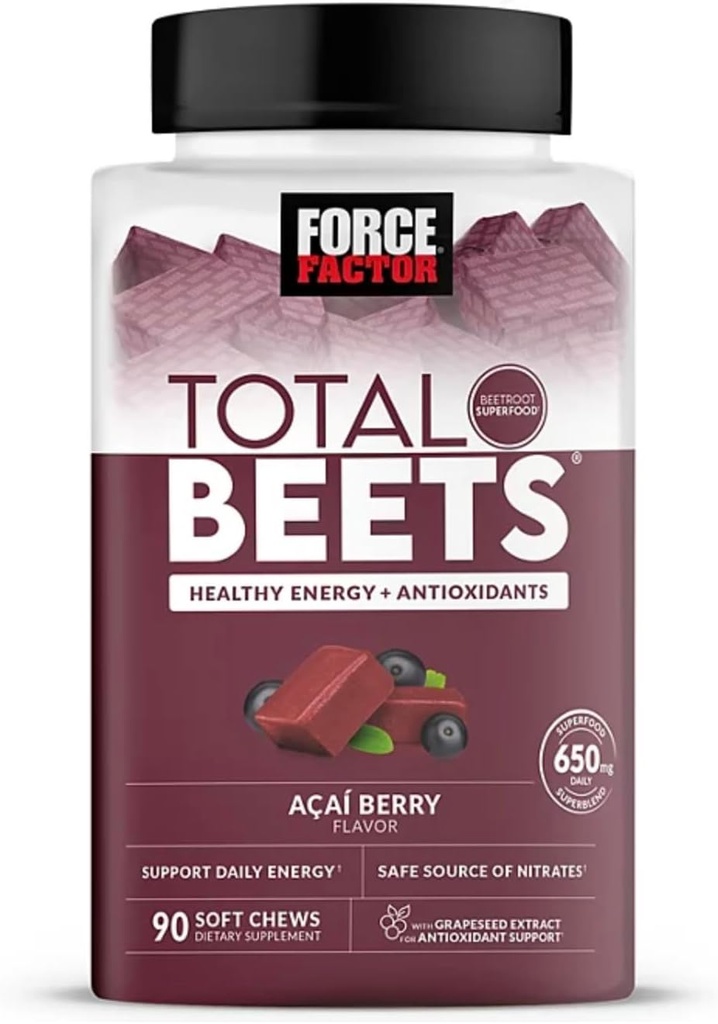 Bling Pire Factor Total Beets, Integratore di energia sana, Beet Root Superfood Soft Chews, Acai Berry (90 ct.)