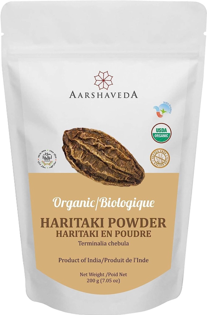 SS Ayurvedic Haritaki Polvere | Churna | Polvere organica | polvere organica europea | Confezione da 200 Gm