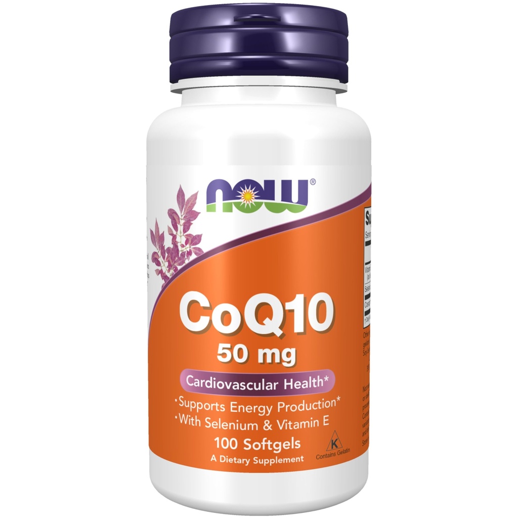 NOW Integratori, CoQ10 50 mg, Grado Farmaceutico, Forma All-Trans prodotta da Fermentazione, 100 Softgels