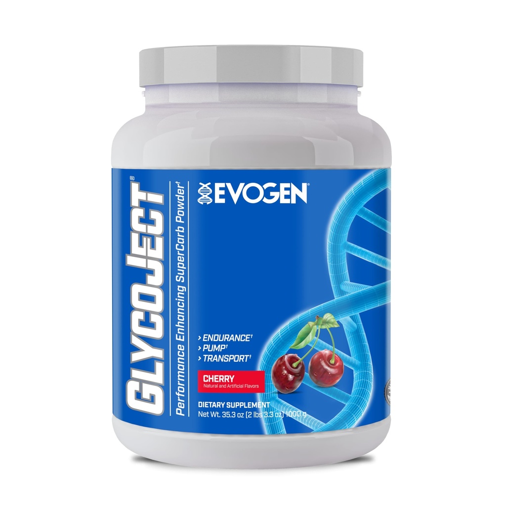 Evogen GlycoJect - Super Carb Powder | Rapid Absorption per PreWorkout | Polvere di carboidrati per Endurance | Polvere post-allenamento o pre allenamento per uomini e donne | Cherry | 37 Servings