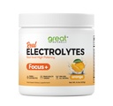 Focus+ Arancione Nootropic Electrolyte: Hydration & Brain Support for Cognitive Enhancement, Memoria, Concentrazione - Citicolina, Caffeina Organica, Methyl B12 - Made in USA