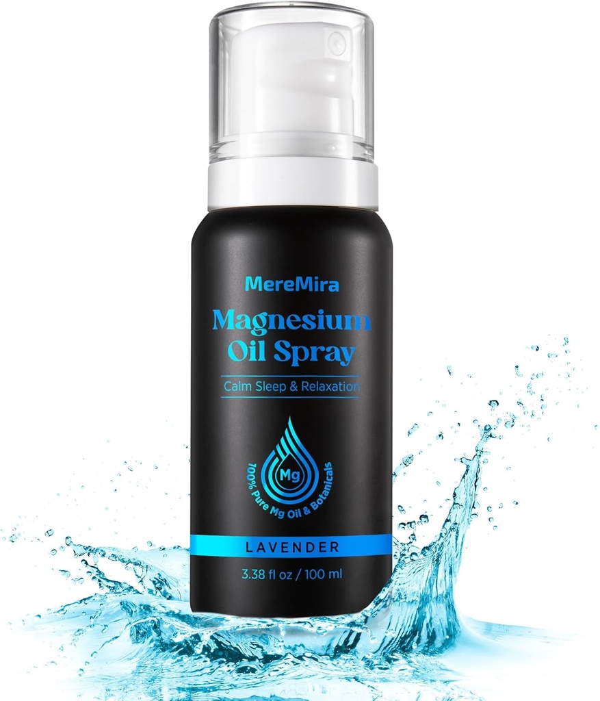 Spray di olio di magnesio per corpo e piedi: Cloruro di Magnesio Topico con olio di lavanda naturale