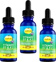 Liquid Vitamina D3 K2 Gocce con olio MCT 5000 IU - Vegan, senza gusto, senza odori, senza soia, senza glutine, senza glutine, non OGM, 1000 IU per goccia, Boosts Energy & Immune System (3 Pack)