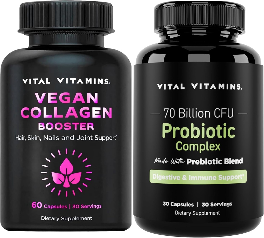 Vitamine vitali Vegan Collagen Booster + Complesso Probiotico