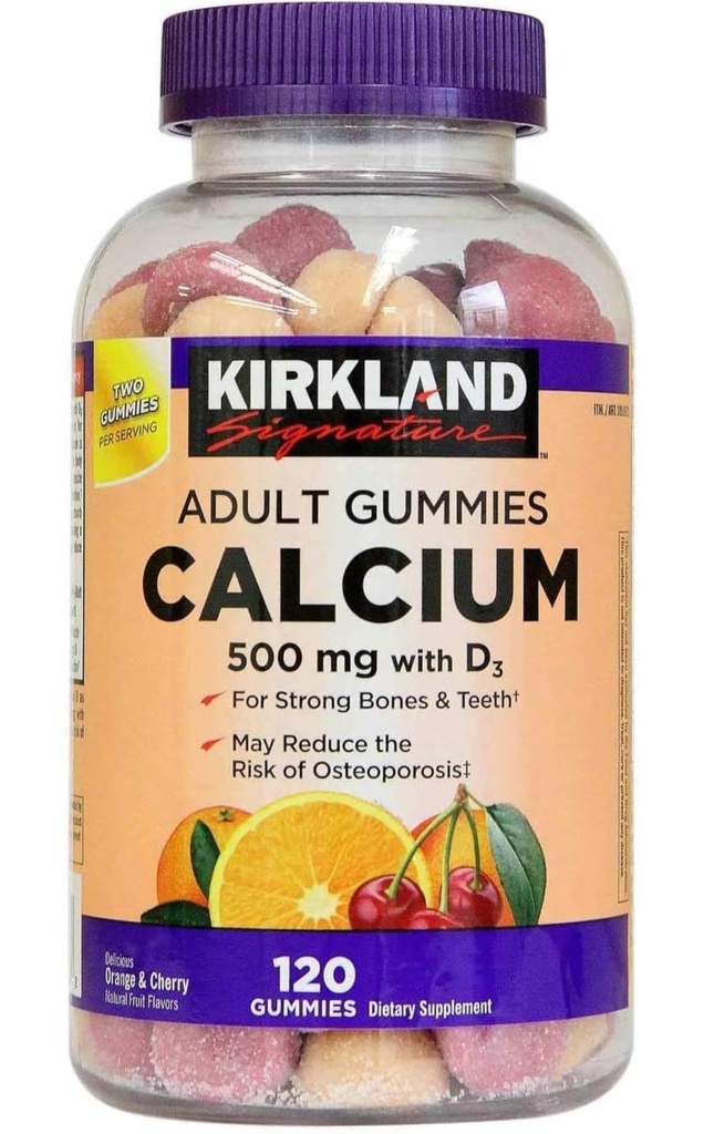 Kirkland Firma Calcium masticabile con Vitamina D3 Adult Gummies, 120 ct x 1 Bottiglia