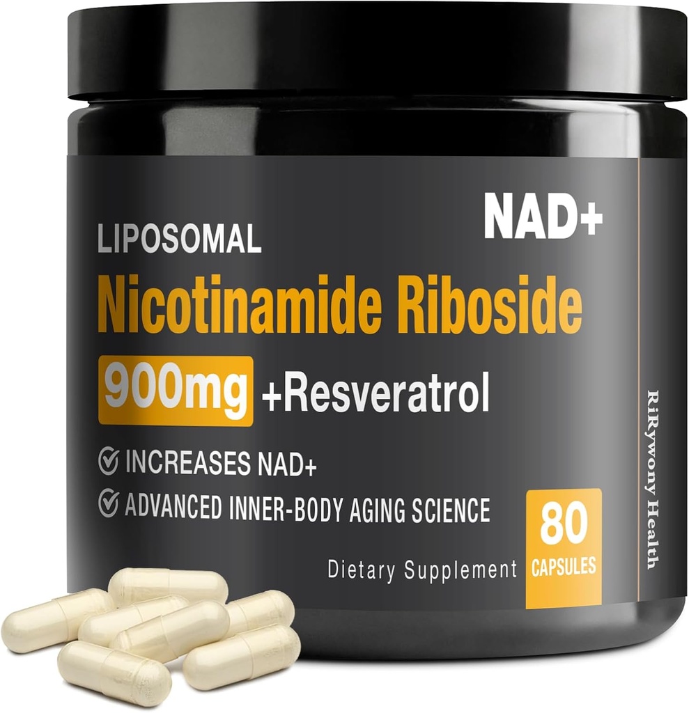 NAD+ Supplemento - NAD+ con Nicotinamide Riboside (NR) e Resveratrol Quercetin 900mg, 80 capsule, USA-063-0911XL-136NAD