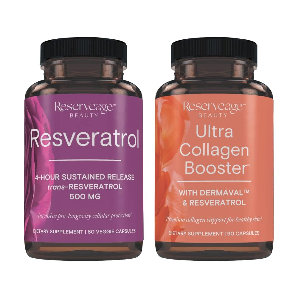 Resveratrolo & Ultra Collagen Booster - Capsule Resveratrolo & Collagen per Cell & Skin Support - Caratteristiche Dermaval - 60 Capsule, 90 Ultra Collagen Booster Capsule