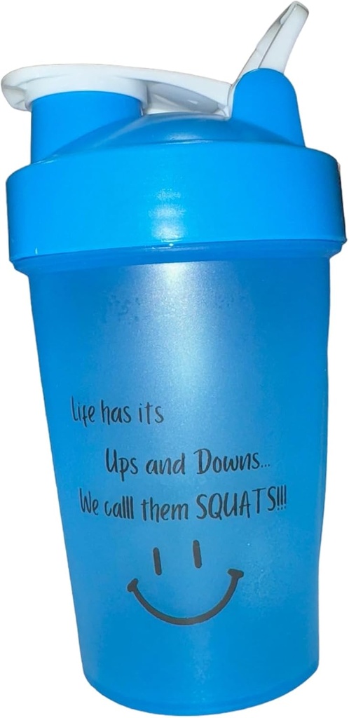 Protein Shaker Bottiglia, ShakeELITE - 13oz BPA-Free Blender con Leak-Proof Lid & Mixing Ball - Perfetto per palestra, fitness e On-the-Go Nutrition BLUE