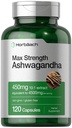 Horbäach Ashwagandha Supplemento | Max Strength | 120 capsule | Non OGM, Gluten Free