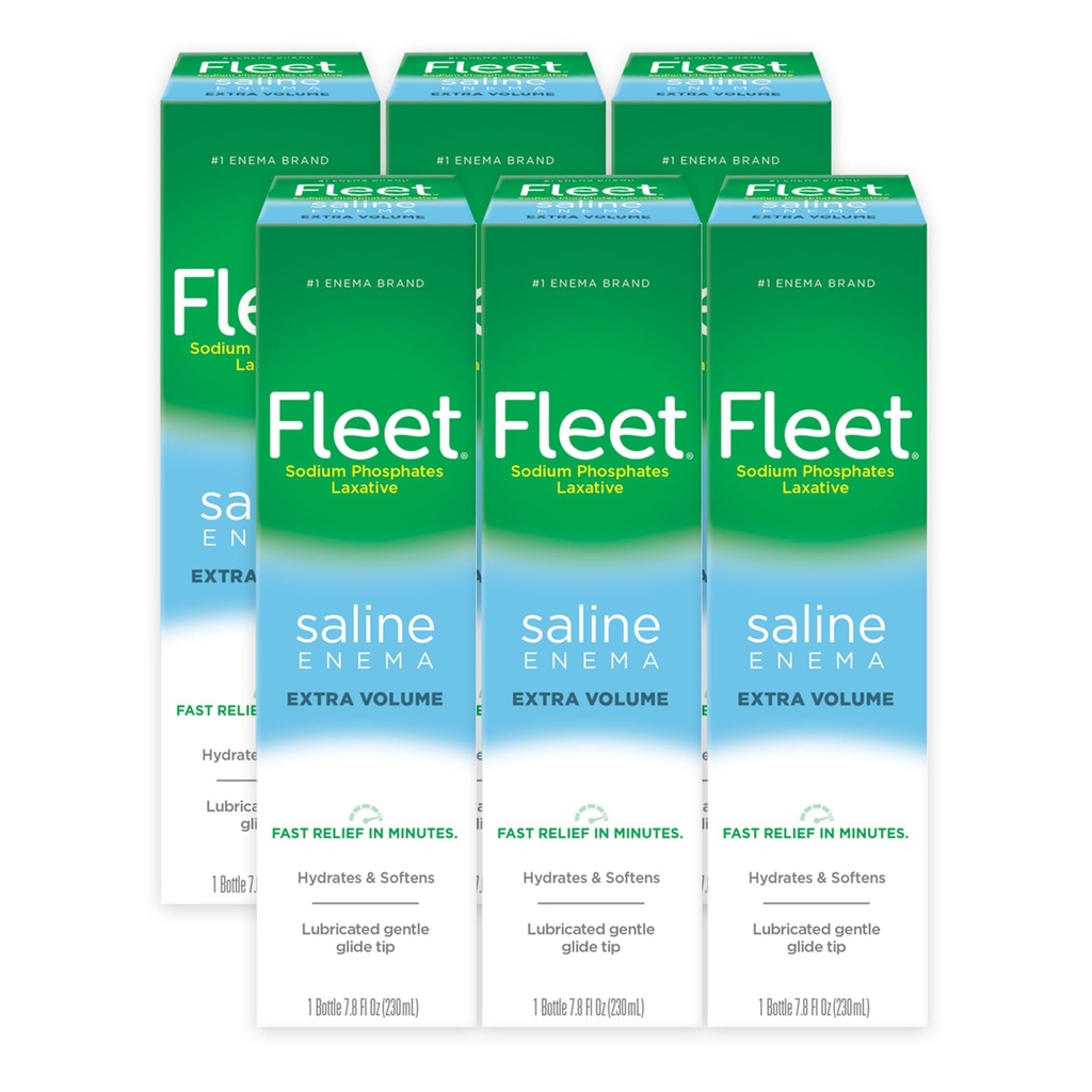 Fleet Laxative Saline Enema, 7,8 Fl Oz (Pack of 6)