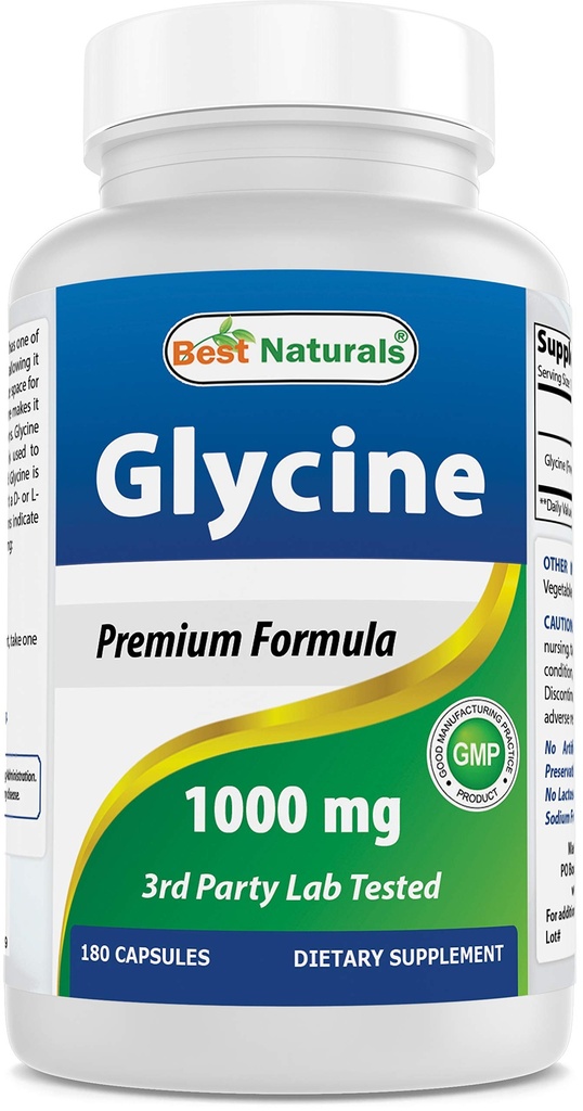 Migliore Naturals Glycine Supplemento 1000 Mg per la produzione di energia, 180Count