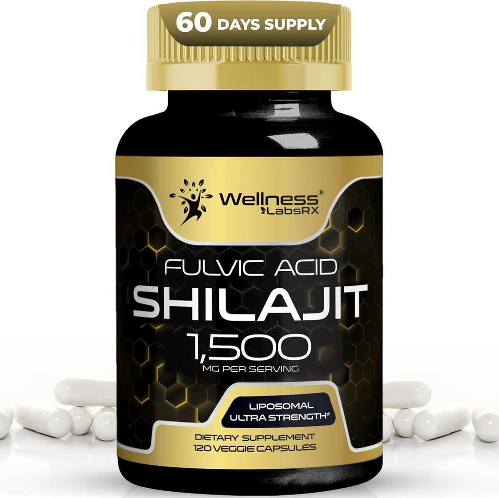 Himalayan Shilajit per gli uomini - 1500mg Shilajit Capsule per gli uomini, Pure Shilajeet per le donne con naturale Occuring acido Fulvic - Shilajet per l'energia avanzata e il supporto immunitario - 120 Conteggio (Pack of 1)