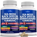 NUOVO AGE Sea Moss Capsule Black Seed Oil Ashwagandha Turmeric Bladderwrack Burdock - con Manuka, Honey Dandelion, ACV Black Pepper Gluten Free