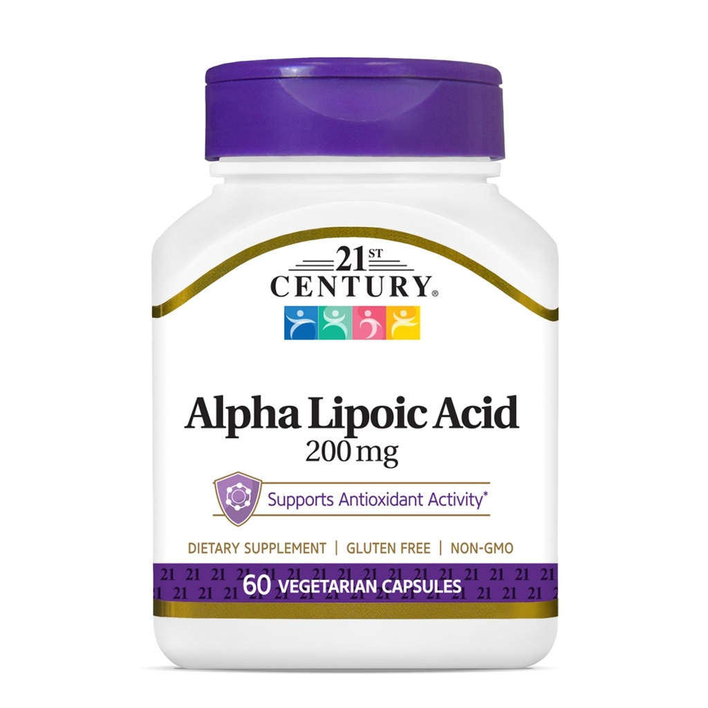 21st Century Healthcare acido lipoico alfa 200 mg, 60 conta capsule vegetariane