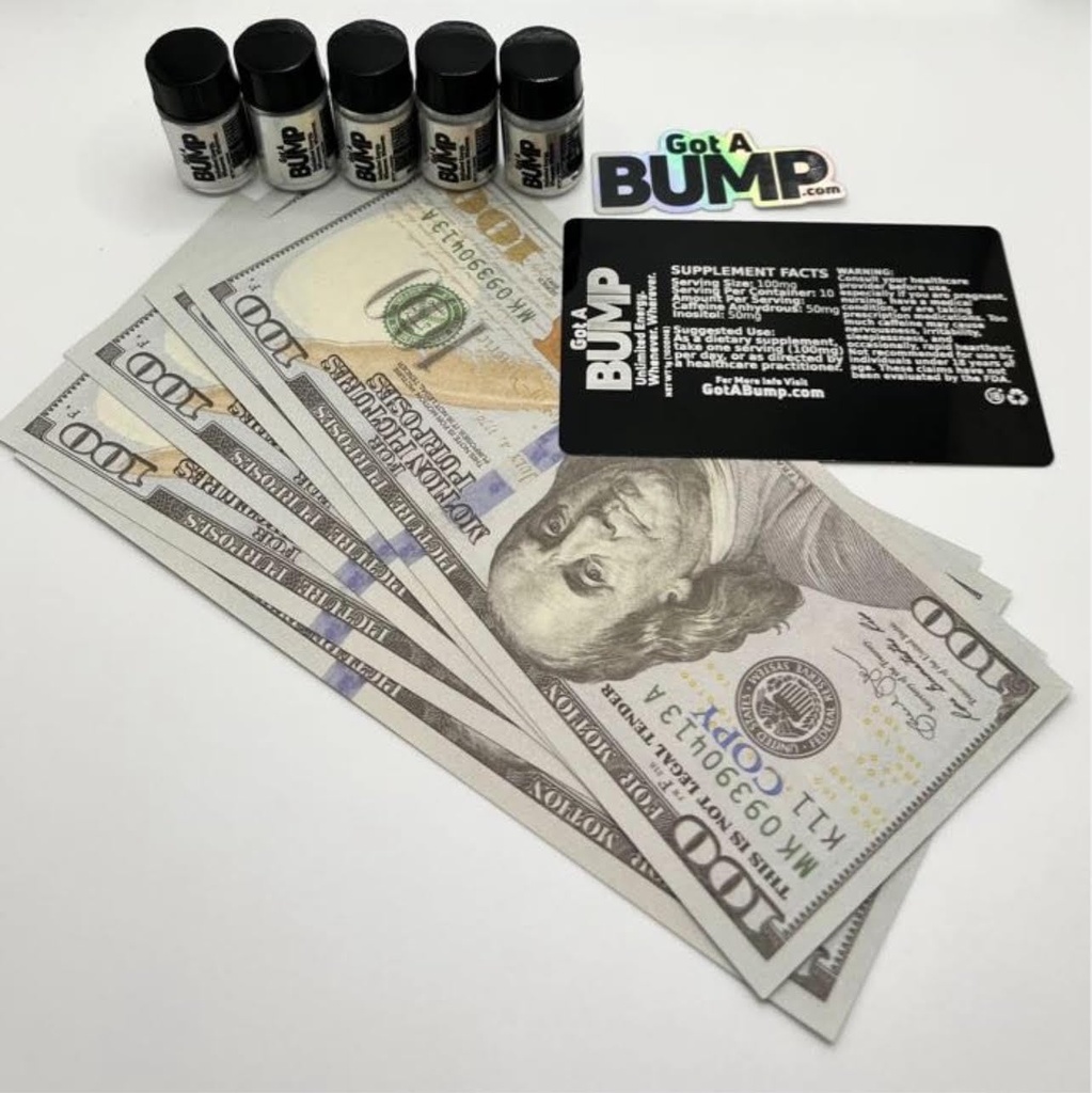 Preso un BumpTM - 1g Contenitore (500mg Caffeina Per Vial) (Starter Bundle)