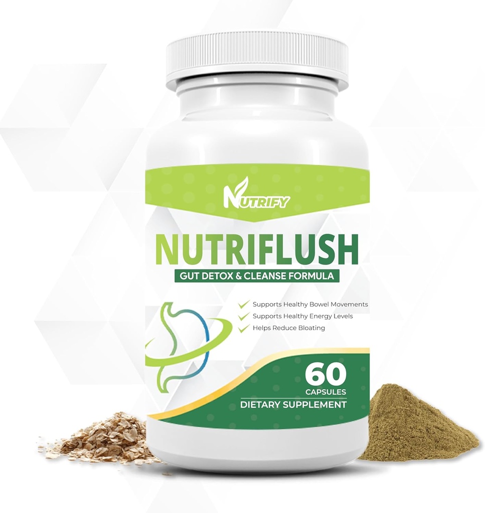 NutriFlush - Potente Colon Support & Gut Cleanse Formula, Alta Assorbimento, OGM Free, Made in USA