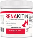 Renakitin Kidney Integratori per Cani Gatti - Contiene carbonato di Chitosan & Calcium, Funzione ottimale del rene, Grande sapore di pollo, 6.3 oz