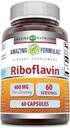 Amazing Formulas Riboflavin (Vitamin B2) Supplemento | 400 Mg per Serving | 60 Capsule | Non-GMO | Gluten-Free | Made in USA