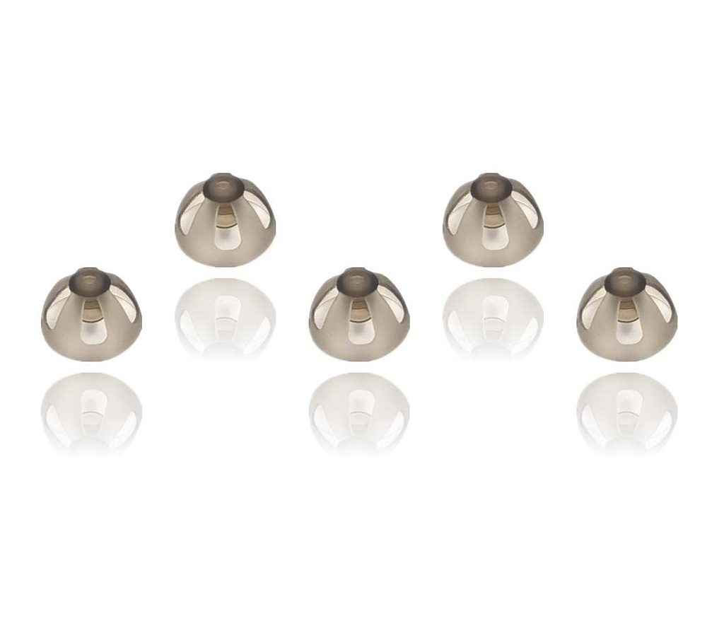 Resound Sure Fit Hearing Aid Domes Smoky Gray Suggerimenti Ear Pieces Comodi per Open Fit BTE Sound Amplificatore PSAP Kit Invisible 10mm (L x 5)