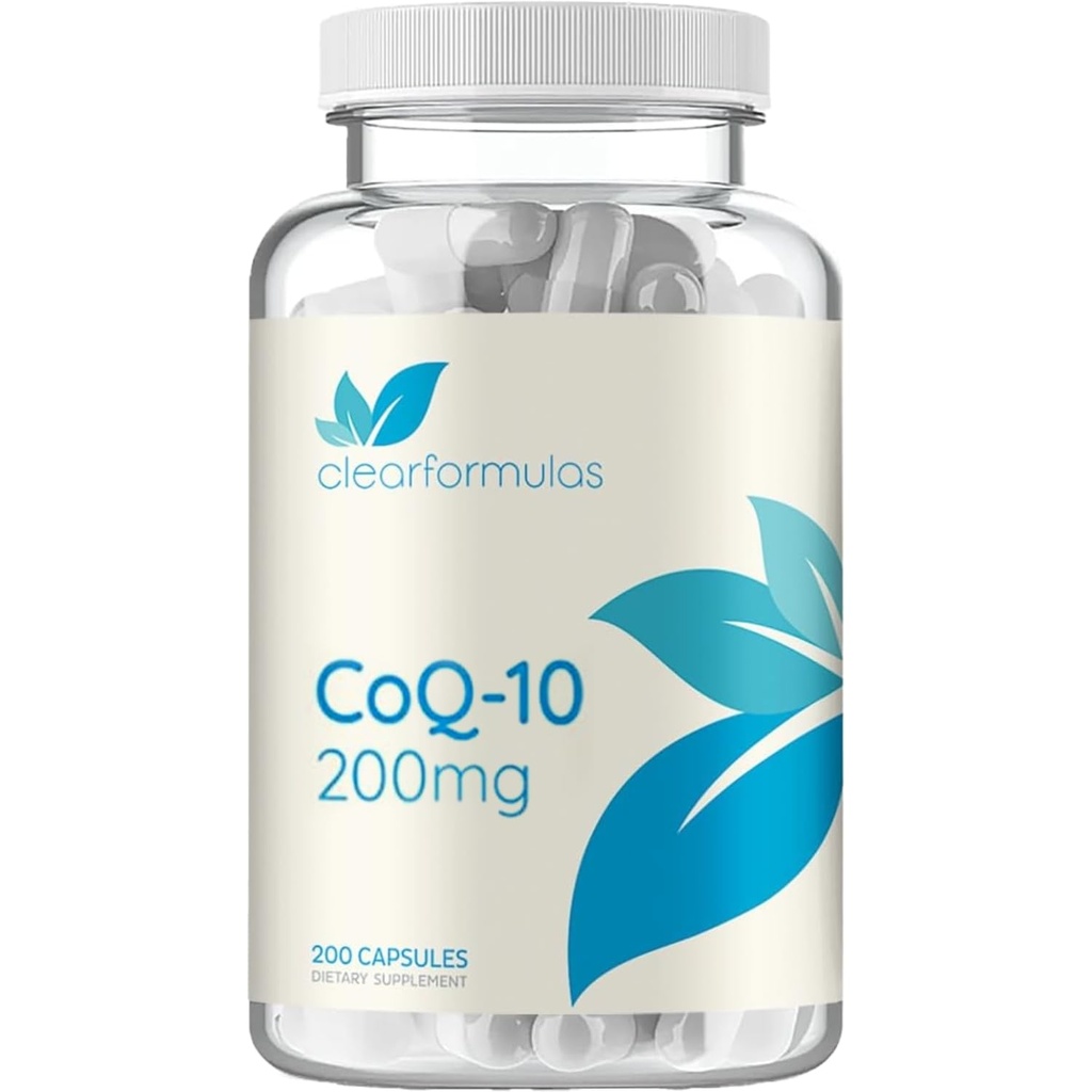 Assorbimento rapido CoQ10 200mg - Coenzyme Q10 Antiossidante Potente per l'energia del cuore e il supporto di invecchiamento - Capsule Ubiquinone di alta stabilità CoQ10 - Made in a cGMP US Lab