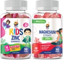 Gummie di magnesio per adulti e gommoni di zinco per bambini e adulti. 200mg - Calze di Magnesio Calma - Magnesio Citrato Chewable Supplemento per Mood & Muscle Support. Gomma masticabile in zinco per il supporto immunitario -