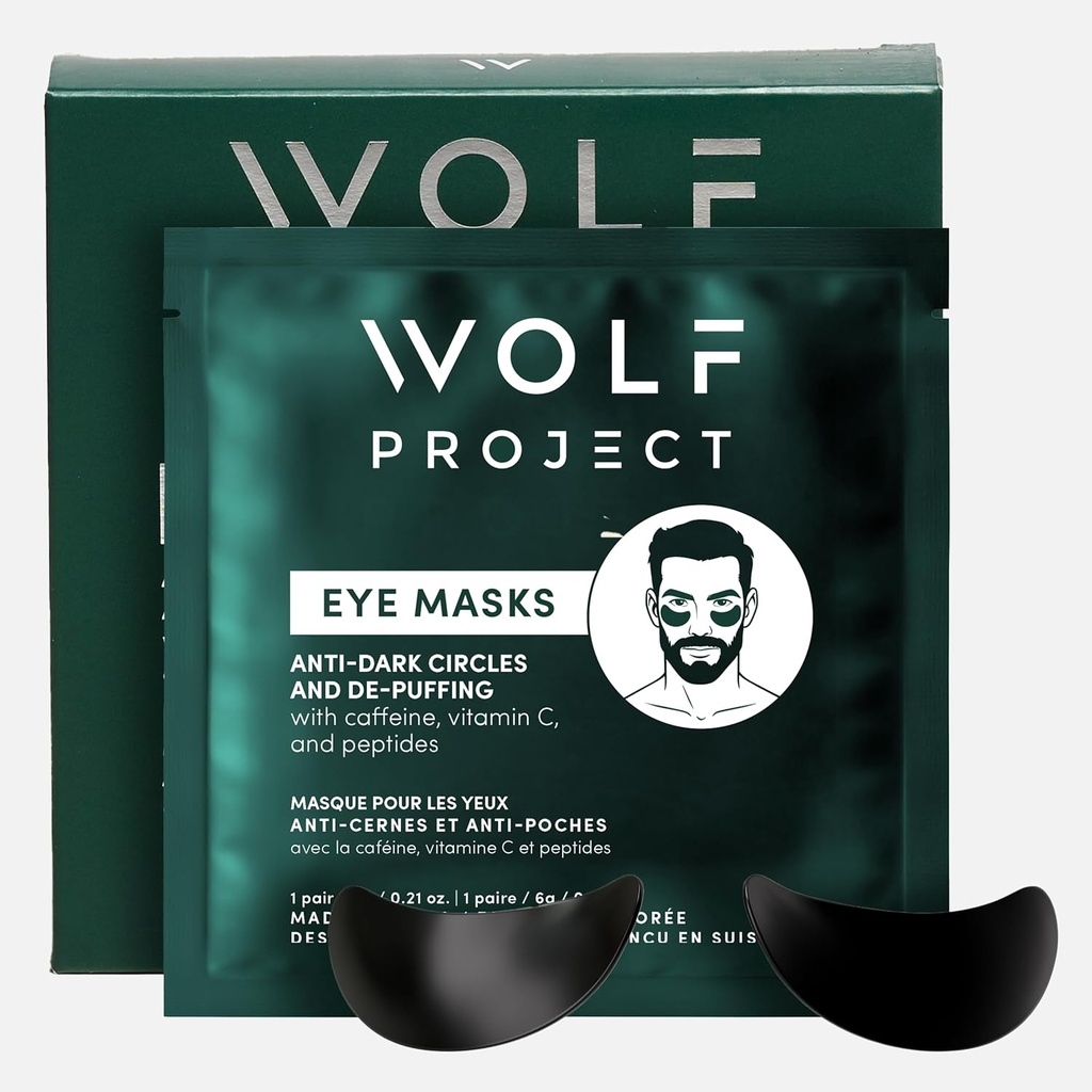 Wolf Project Under Eye Patches (5 coppie) Per Dark Circles, Puffy Eyes e Wrinkles - Con Caffeina, Vitamina C e Peptides. Sotto le maschere degli occhi Ridurre gli occhi e sotto le borse degli occhi